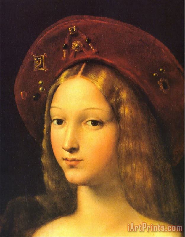Joanna of Aragon [detail] painting - Raphael Joanna of Aragon [detail] Art Print